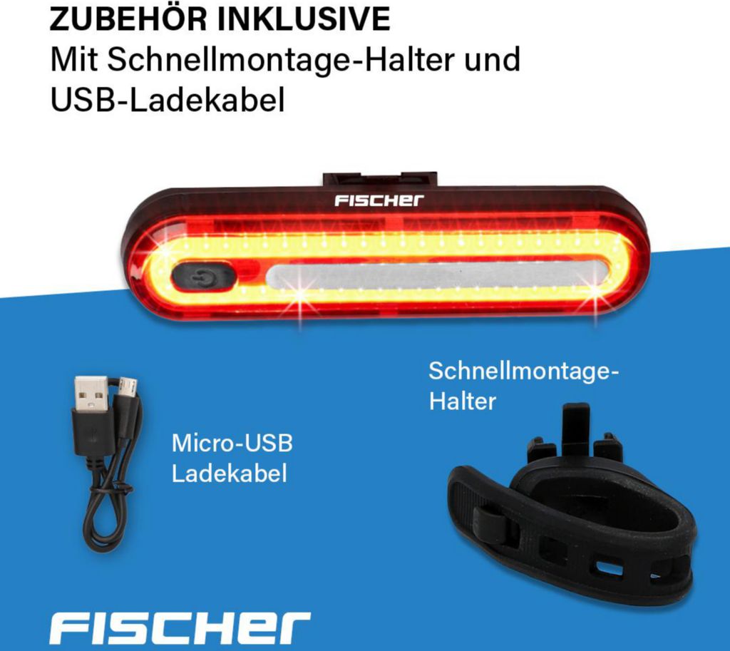 FISCHER Batterie LED/USB Rückleuchte Stab mit Produktbild 15