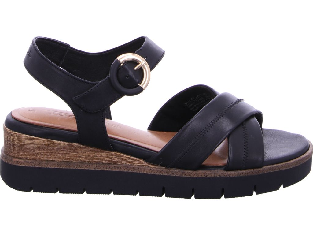 Tamaris Damen Keilsandalette schwarz