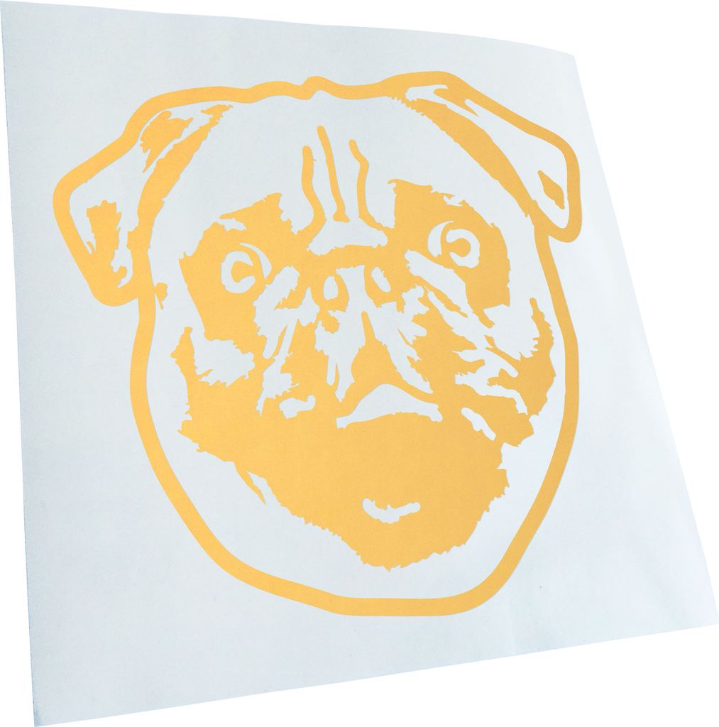 Kiwistar - Autoaufkleber - Pug Hund - Creme - 60x55cm - Aufkleber für Auto, Laptop, Fahrrad, LKW, Motorrad Mehrfarbig JDM Decal Racing