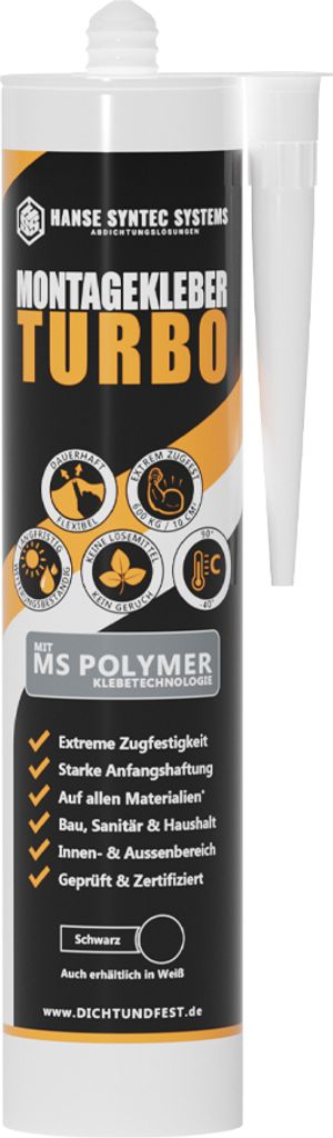 Montagekleber TURBO 290ml, schwarz, High Tack MS Polymer Produktbild 
