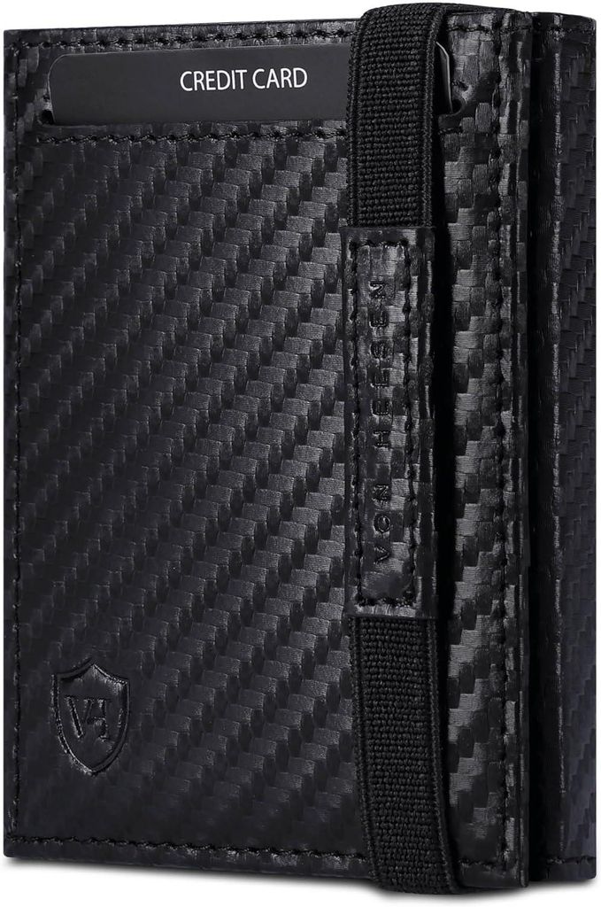 Slim Wallet Echtleder mit RFID Schutz und Münzfach Kartenetui Geldbörse Portemonnaie Herren Damen Kompakt Klein Kartenhalter