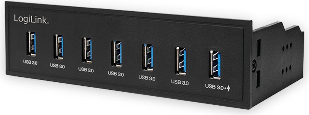 Logilink USB HUB 3.0, 7-Port, 5,25" intern + Schnelladeport