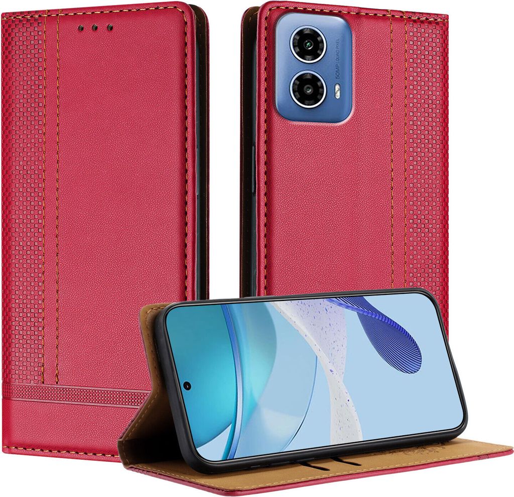 Handyhülle für Motorola Moto G34 Leder Flip Klappbare Produktbild 