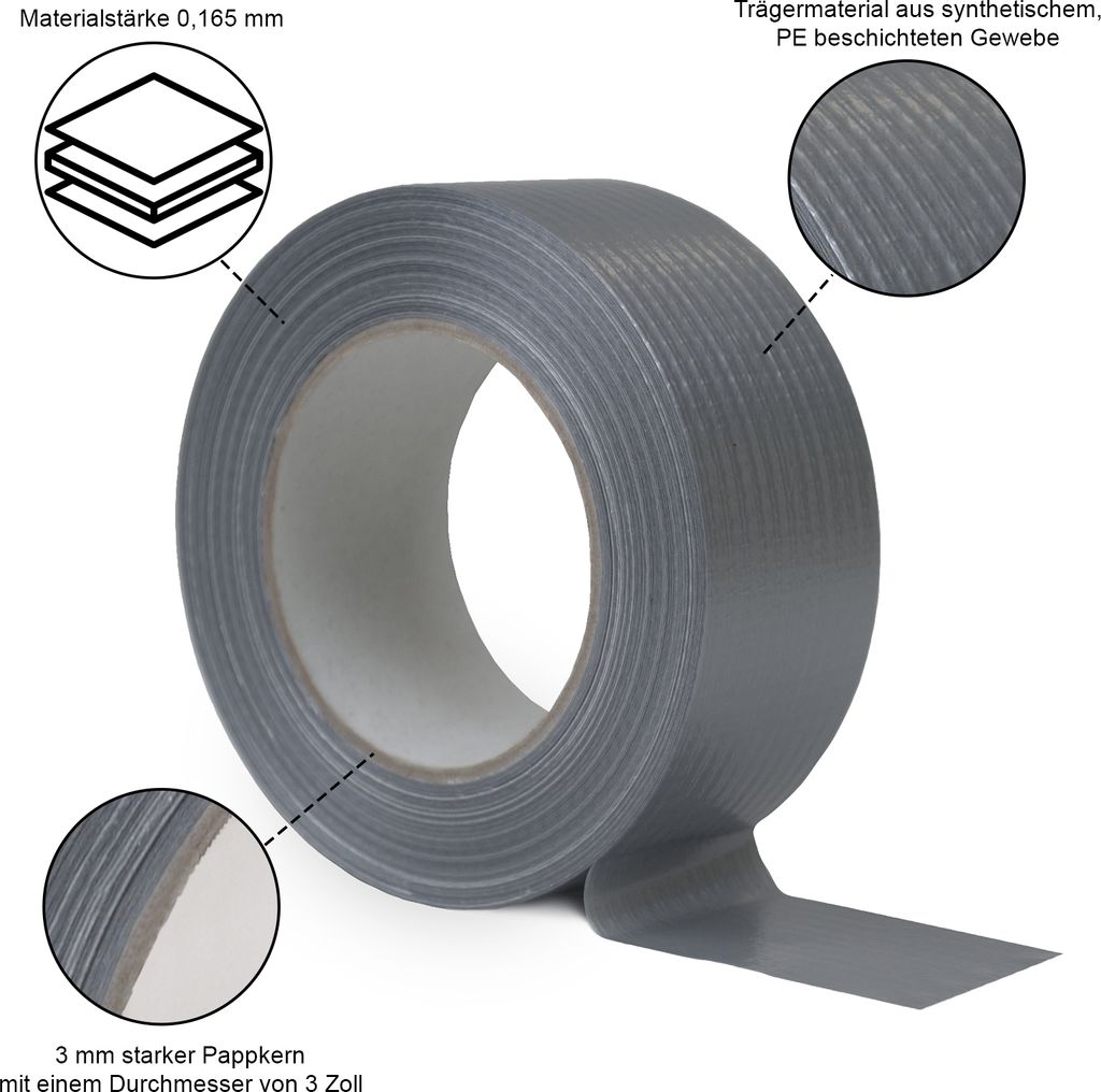 1 Rolle 48 mm x 50 m Panzertape Gewebeband Klebeband Produktbild 