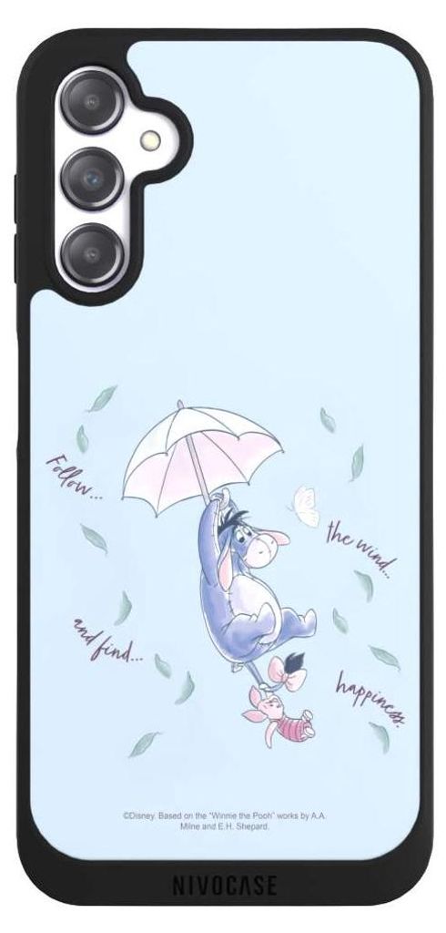 NIVOCASE Handyhülle für Samsung Galaxy A14 5G Hülle NIVOpure Case Schwarz Disney Offizielles Lizenzprodukt Winnie Puuh I-Aah