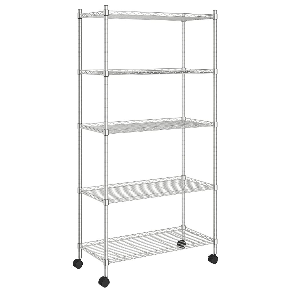 vidaXL Étagère de stockage avec 5 étagères et roulettes Image du produit 