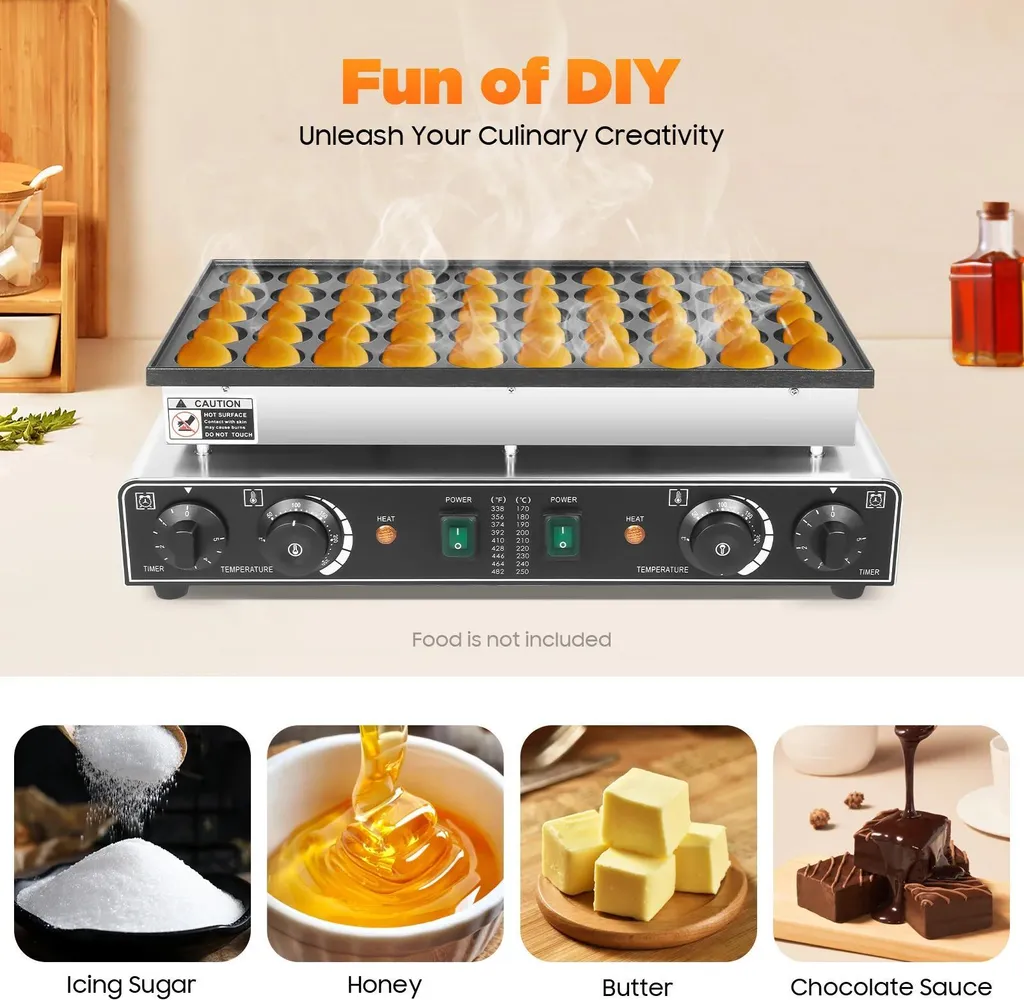 Mini crêpière électrique antiadhésive 50 trous pour cuisson sans coller