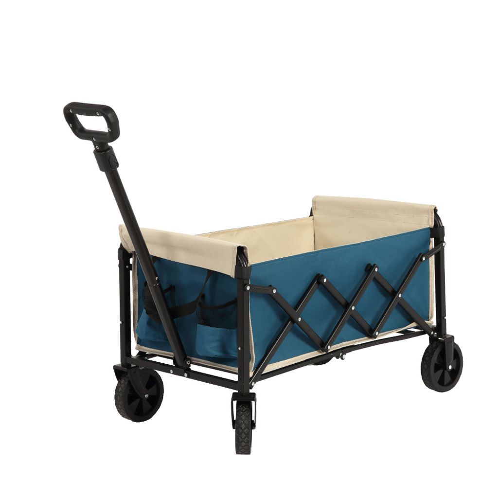 AIORBER Bollerwagen, 70L, faltbar,mit großen Rädern,selbstaufrollender Griff, trolley,stabiles Stahlgestell,für Camping,Einkaufen,66x41x44,5cm, ...