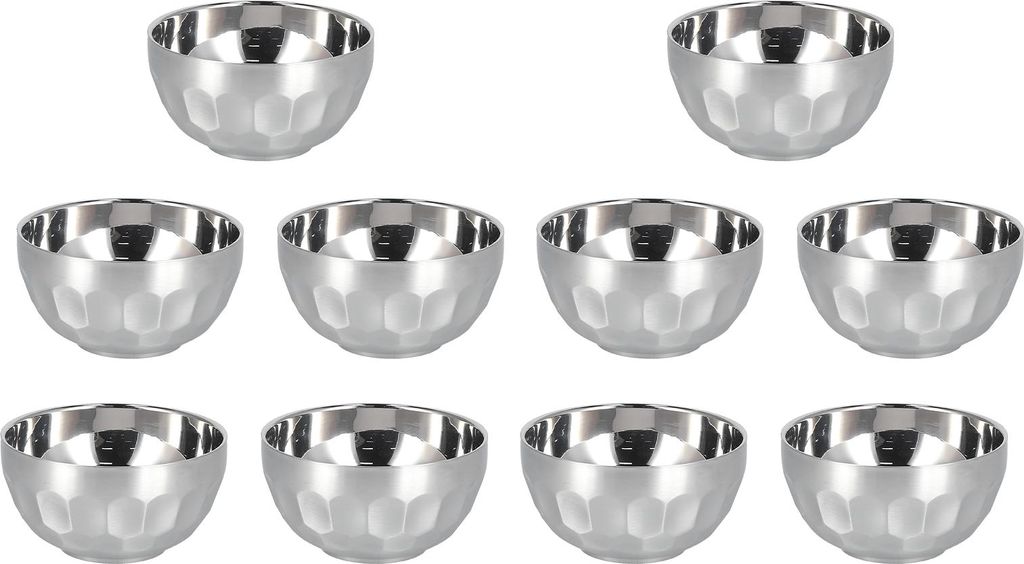 10 Stück Suppenschüssel 304 Edelstahl doppelte Wand wiederverwendbar Salate Container spülmaschinenfest Geschirr für Haus Küche Restaurant