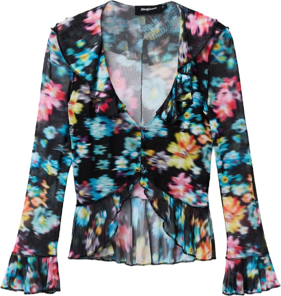 DESIGUAL LANGARM-T-SHIRT FÜR DAMEN, SCHWARZ : Farbe - Schwarz, Größe - L Größe: L Farbe: Schwarz