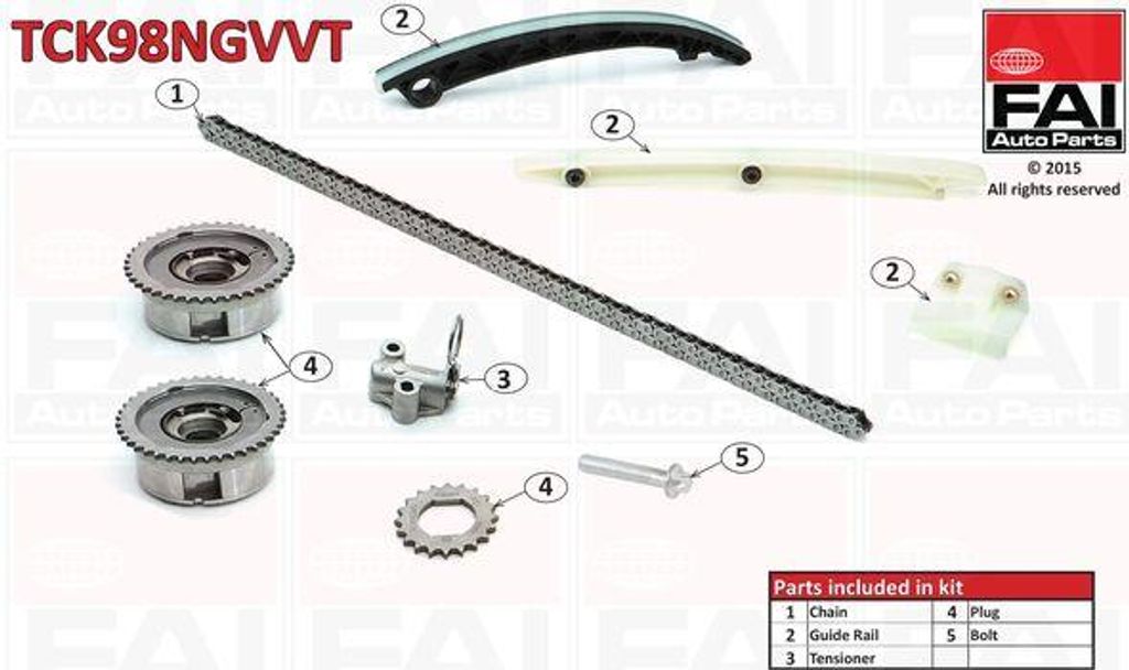 FAI AutoParts TCK98NGVVT Steuerkettensatz OE 55562234 kompatibel mit Aveo, Cruze, Orlando, Trax, Adam, Ampera, Astra J, Cascada, Corsa D, Corsa E, ...