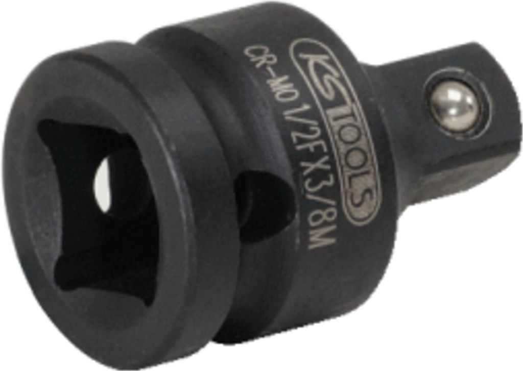 KS TOOLS 515.1143-E 1/2" Kraft-Reduzieradapter, 1/2"F x 3/8"M, auf Hänger