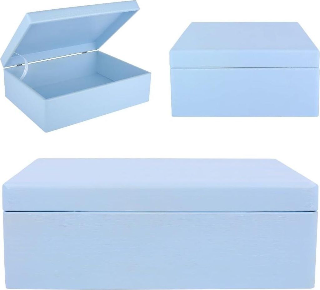 Creative Deco XL Blu Grande Scatola in Legno | 40x30x14 cm Immagine del prodotto 