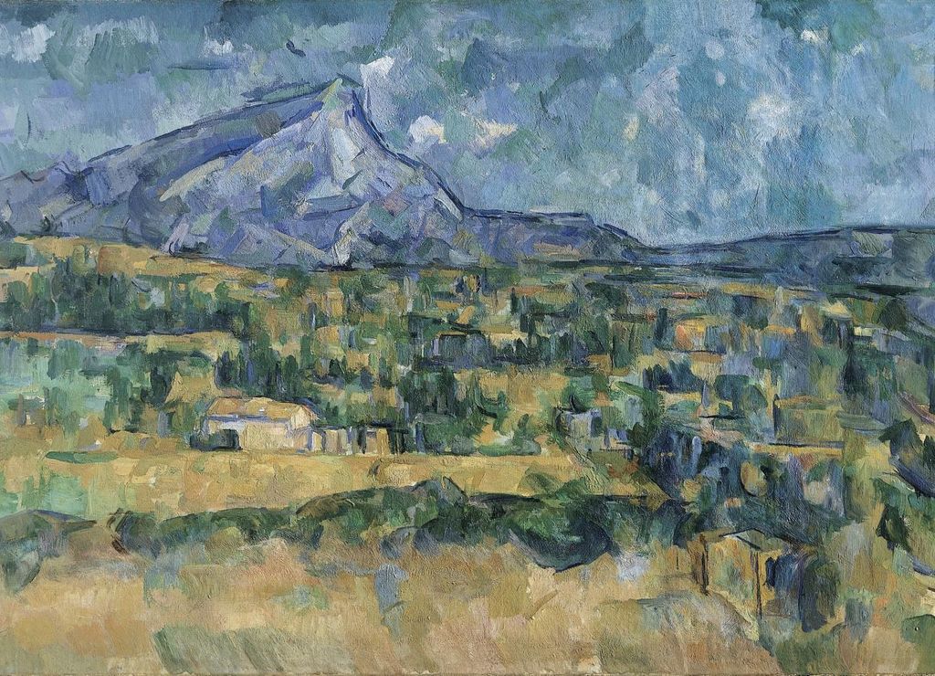 Plakat 18x13cm Mont Sainte-Victoire, Paul Cezanne Vintage Salon