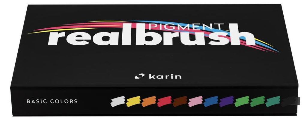 Karin Realbrush Pigment Marker Set Basisfarben 12 Stück - Kreative Filzstifte