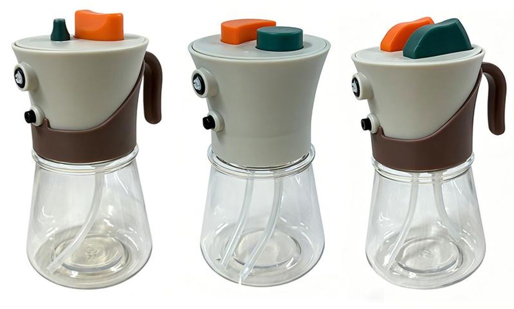 3er-Set Ölsprüher 2-in-1 Ölspender mit Sprüh- und Tropfauslass, Küchen Ölflasche für Kochen Backen Grillen