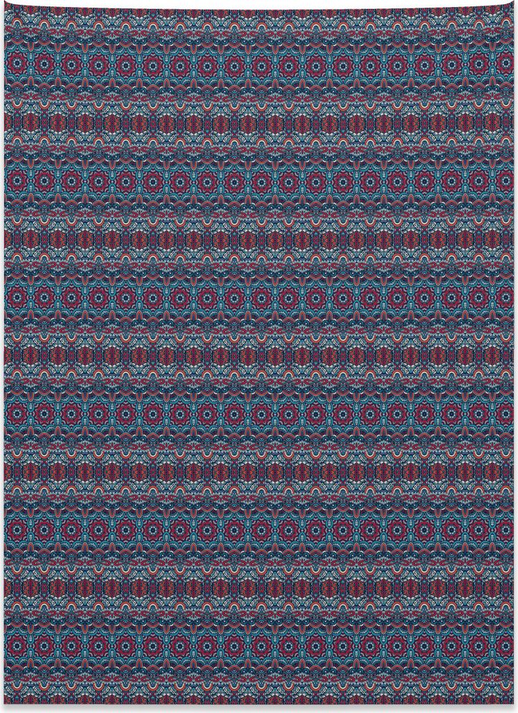 Abakuhaus Ethnisch Wandteppich, Klassische Stammesmotive aus Weiches Mikrofaser Stoff Kein Verblassen Klare Farben Waschbar, 110 x 150 cm, Mehrfarbig