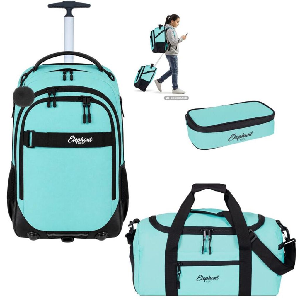 Schultrolley Trolley Rucksack 3 Teile Set Elephant Hero Produktbild 