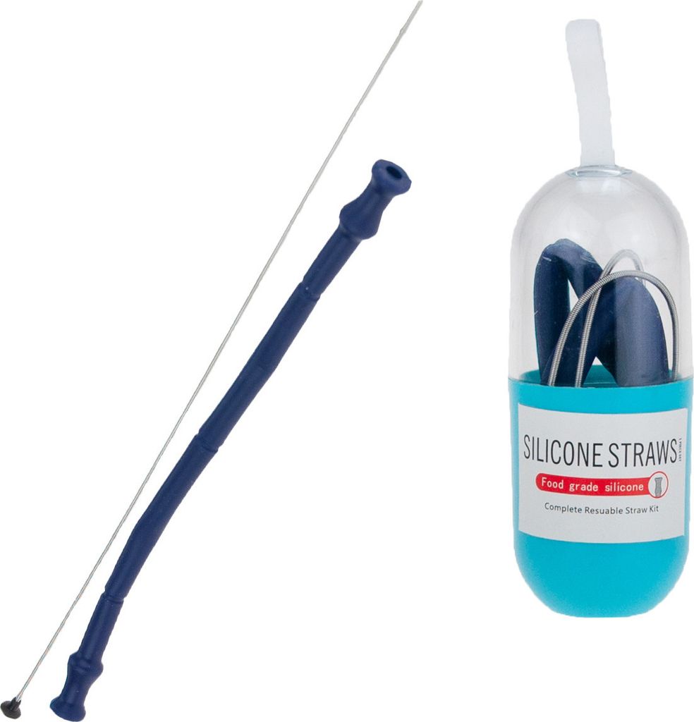 Silikonstrohhalm Mit Reiniger Im Koffer