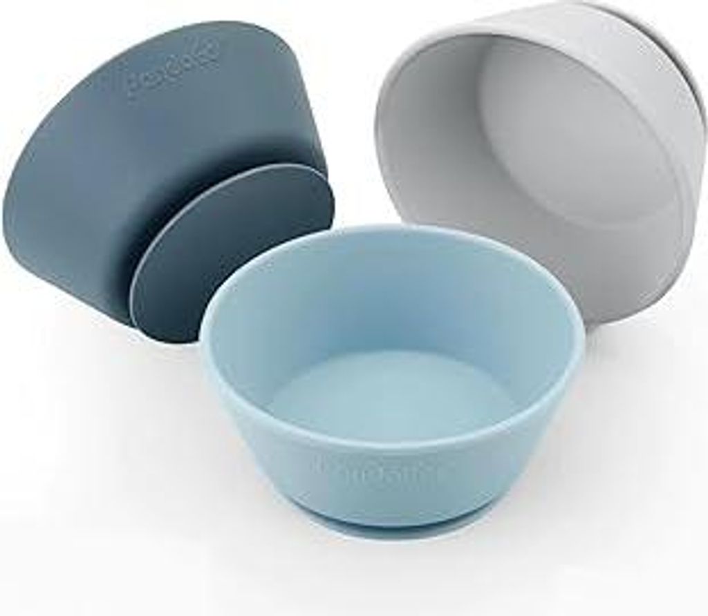 PandaEar 3 Stück Baby Schüsseln Breischale, Silikon Baby Porridge Schüssel, BPA-frei Silikon Schüssel für Babys Kinder Kleinkinder Säuglinge,...