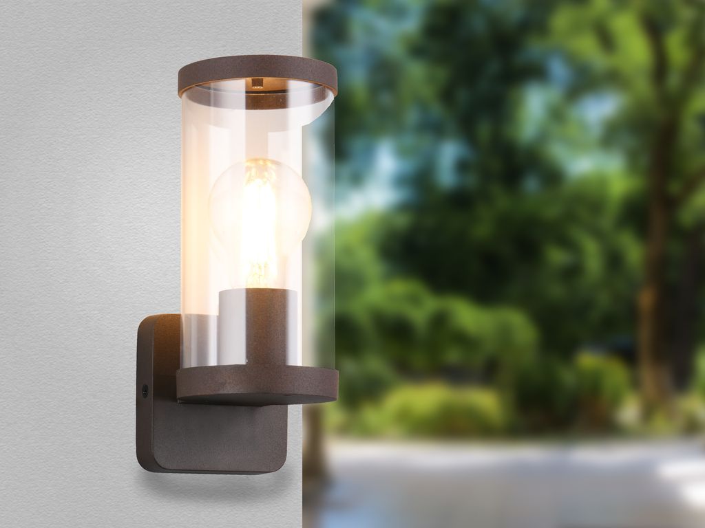 LED Außen-Wandleuchte Rostoptik, Fassadenbeleuchtung Produktbild 