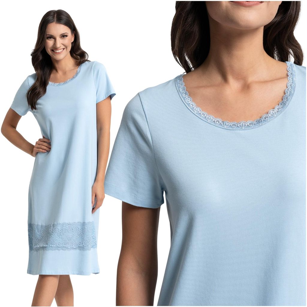 Moraj Damen Nachthemd Nachtshirt – Blau, Größe XL, bequem