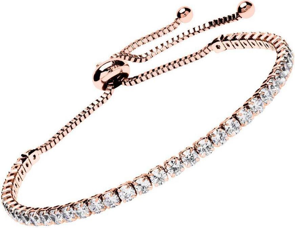 Tennisarmband mit funkelnden Zirkonia in Rosé B5236