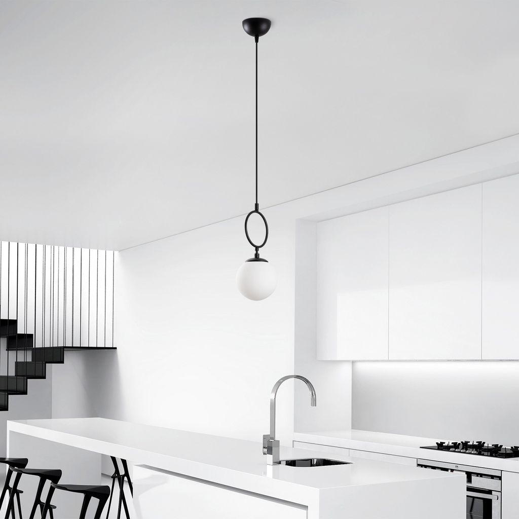 Opviq, Ring - 13432, Kronleuchter, METALLKÖRPER, Schwarz, 15 x 15 x 127 cm