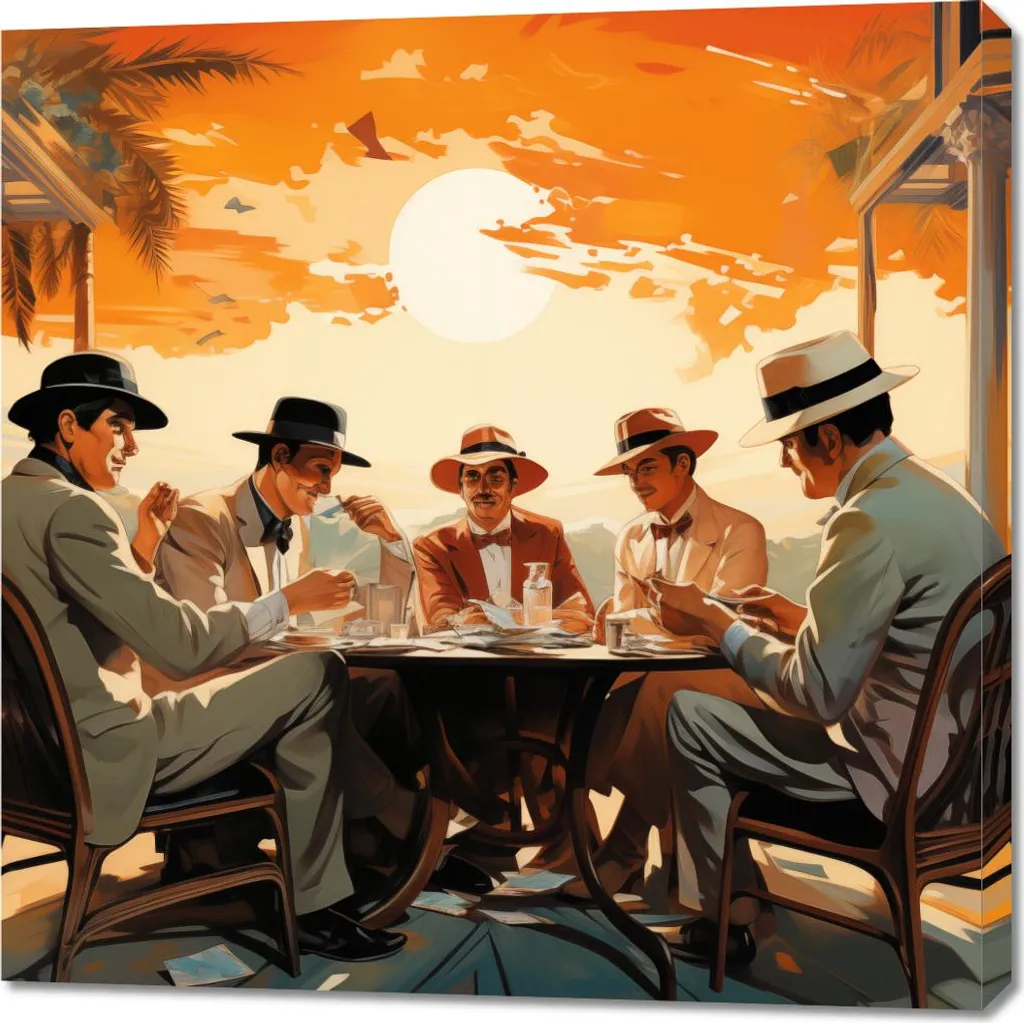 Quadro 90x90 cm Seduta ai Tropici - Tela Robusta per Arredo