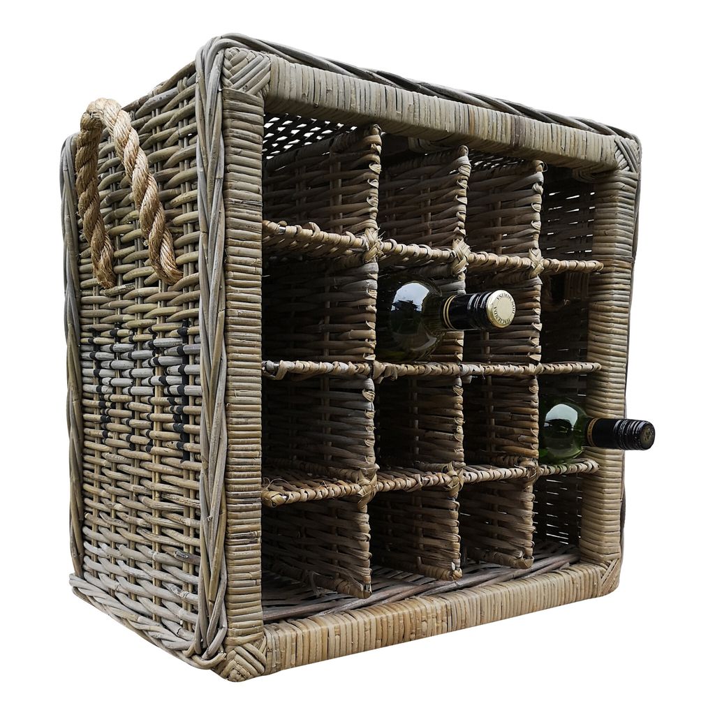 Portabottiglie Decomeubel in rattan, per 16 (bottiglie di) Immagine del prodotto 
