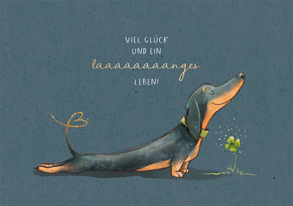 Doppelkarte „Viel Glück...“ Classic Line mit Gold-Veredelung, 12 × 17 cm, inkl. Umschlag