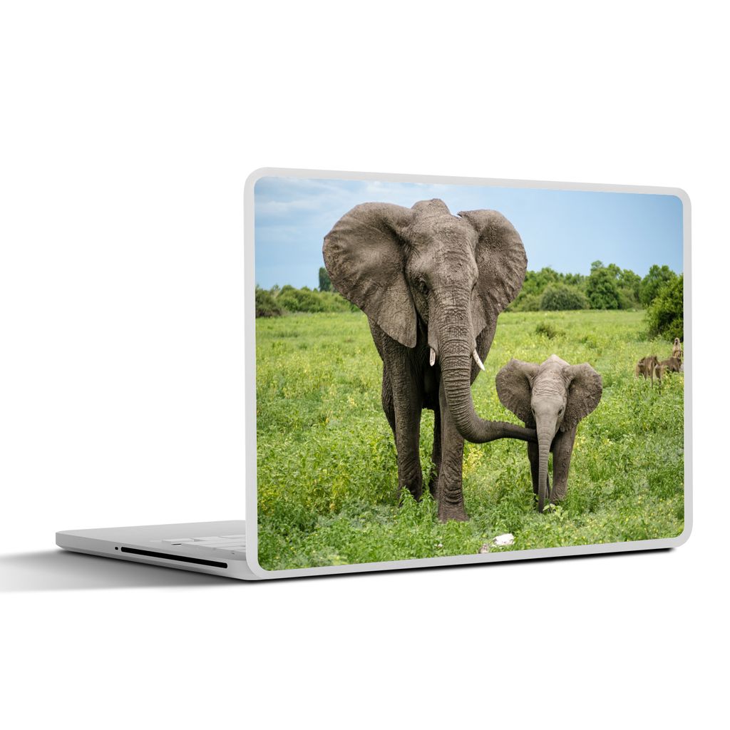 MuchoWow Laptop Aufkleber Sticker Cover Elefant - Natur - Park 32.5x23.5 cm - Sticker für Laptop - Selbstklebend