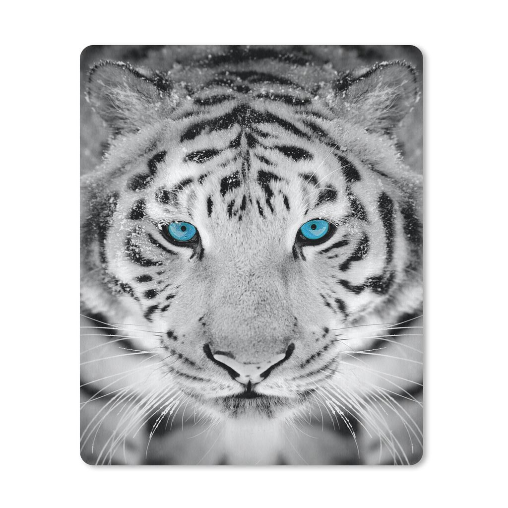MuchoWow Mauspad Mousepad Tiere - Tiger - Augen - Blau - Schwarz und weiß 19x23 cm - Mousepads - Maus Mat - Pad - Mausunterlage - Mauspads - Spi...