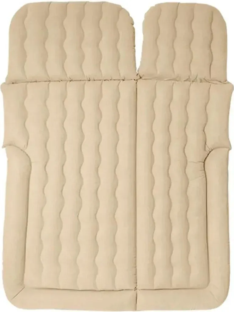 Matelas pneumatique pour voiture beige en PVC floqué avec pompe 12V