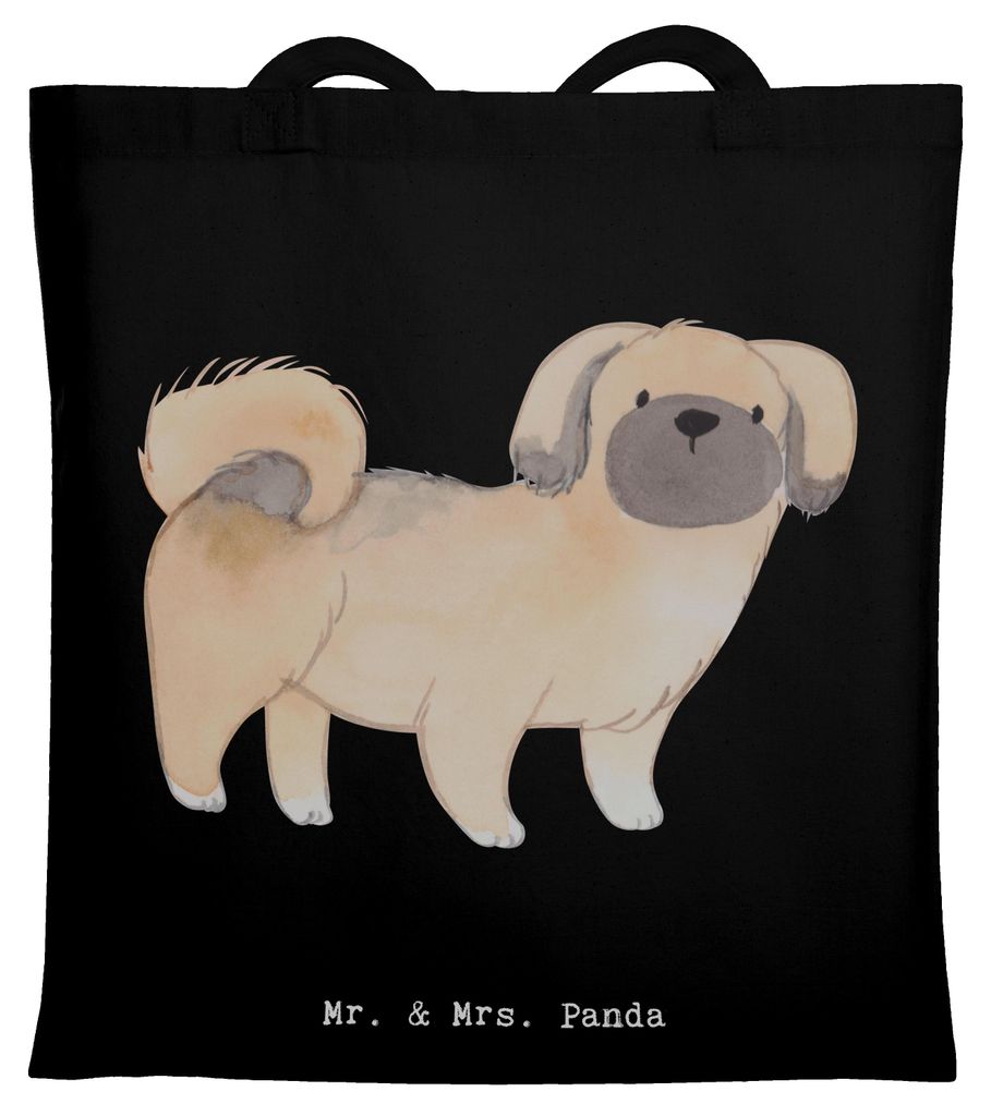 Mr. & Mrs. Panda Schultasche Pekingese Moment - Schwarz - Geschenk, Laptoptasche, Peking-Palasthund, Tasche, Tote Bag, Pekinese, Shopping, Beutel, ...