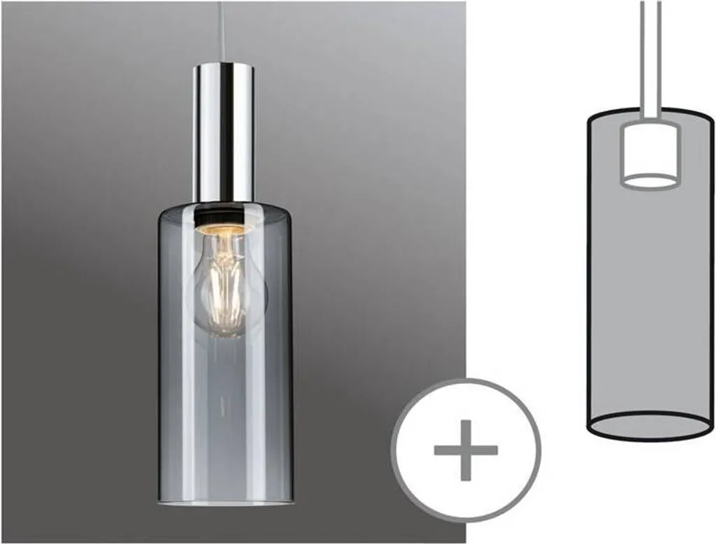 Paulmann 95607 Lampadario Cilindrico Grigio: Luce Calda per la tua Cucina