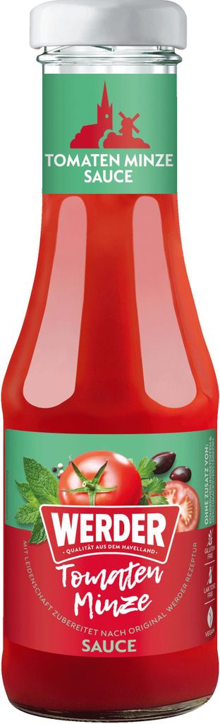 Werder Tomaten Minze Sauce 250 ml Glasflasche Feinkost Produktbild 