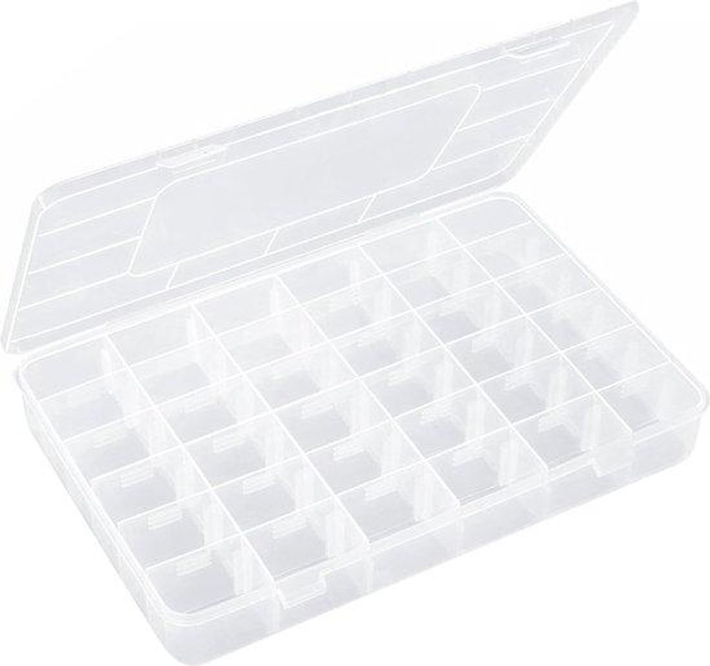 Transparante Organizer mit 36 Fächern und verstellbaren Verteilern für Schmuck, Kunst und Accessoires - Transpapierbox mit Platz für Bastelproje...