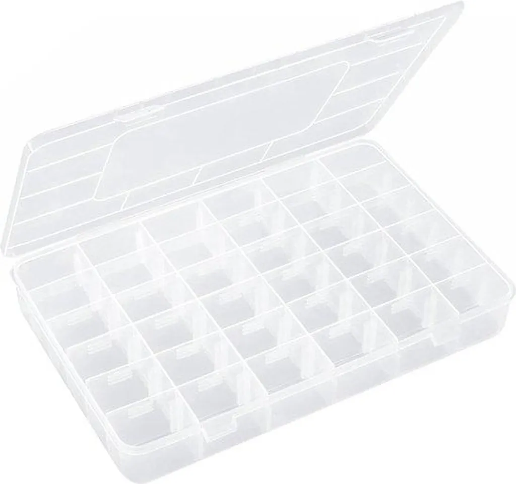 Organiseur à compartiments réglables en plastique cristal pour loisirs créatifs