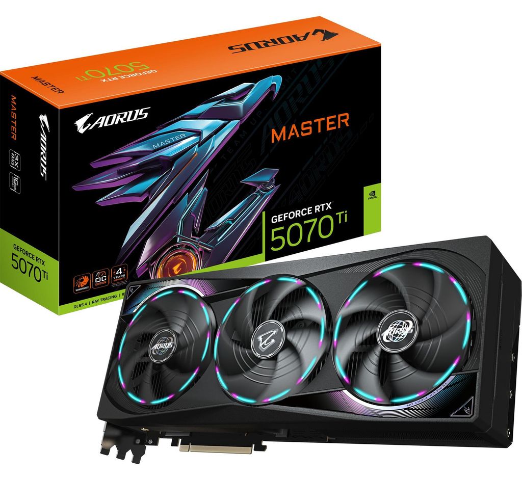 Gigabyte RTX5070 TI AORUS Master  16GB GDDR7 HDMI 3xDP Image du produit 