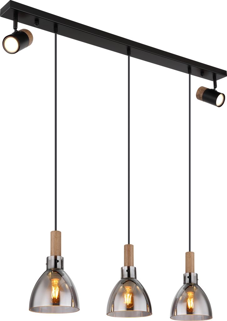 Globo Lighting|Hängeleuchte Metall schwarz matt, 3x E27 LED