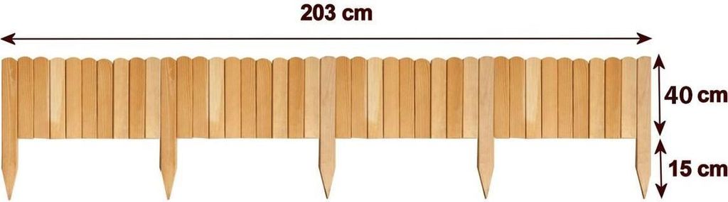 Dekorativní dřevěný zahradní plot, přírodní, 200x40 cm Obrázek produktu 13