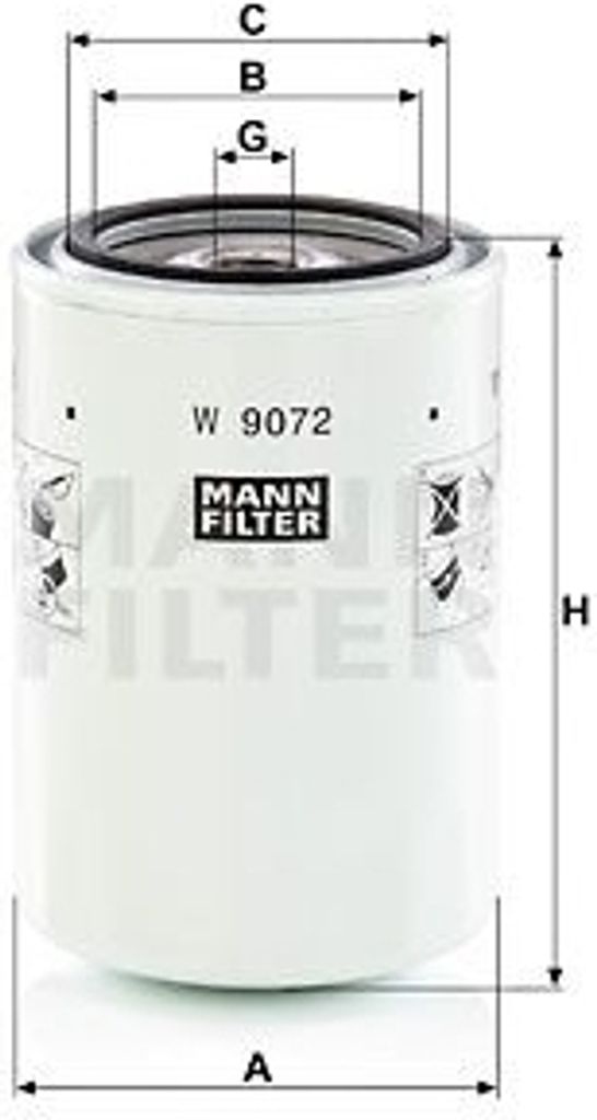 1 Ölfilter Mann-filter W 9072 für Isuzu Hitachi Jcb Kobelco