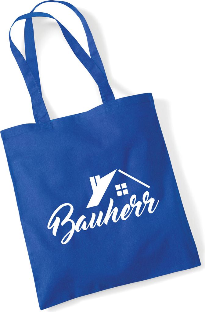 Huuraa Jutebeutel Bauherr 10 Liter Bright Royal Baumwolle Tasche Geschenkidee