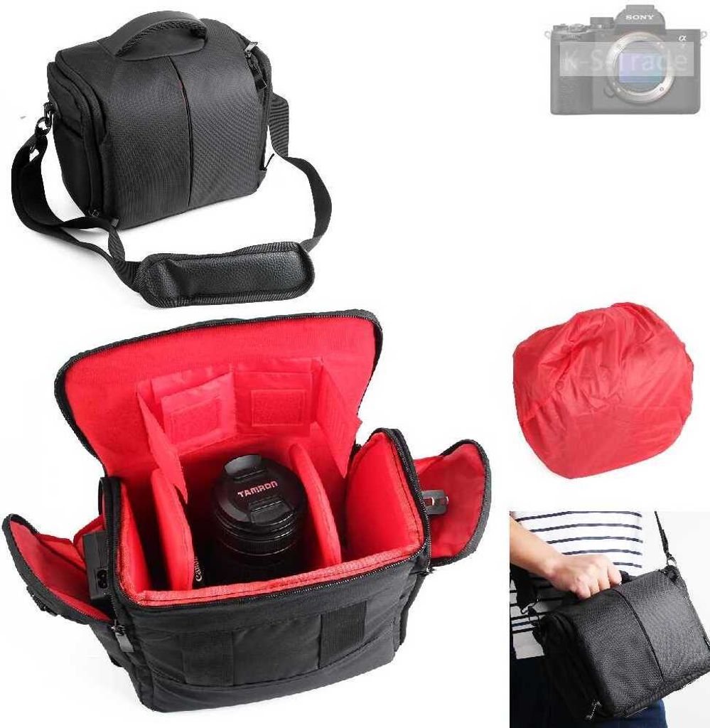 K-S-Trade Kompatibel mit Sony Alpha 7 lV Kameratasche Fototasche Schultertasche Zubehör Tasche einteilbare Trennwänden für Systemkamera, DSLR DSLM
