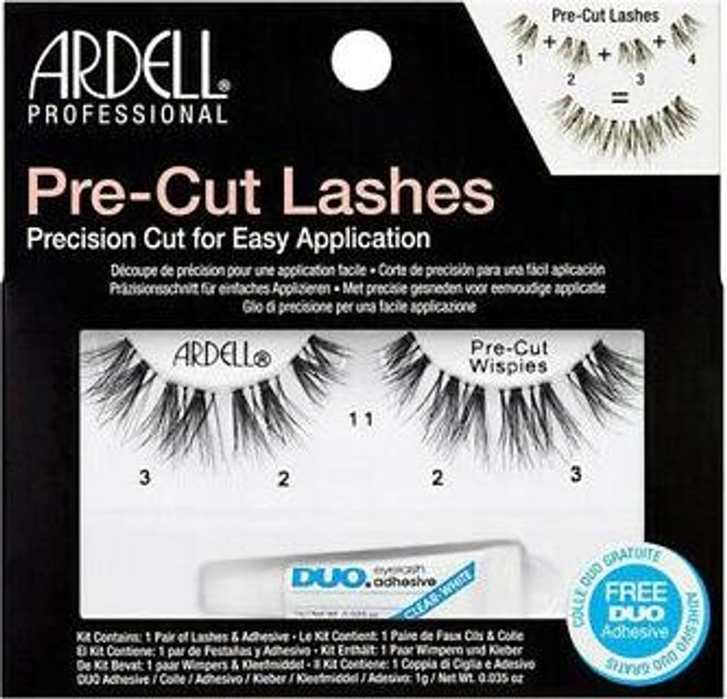 Ardell Pre-Cut Wispies Falsche Wimpern + Duo-Kleber