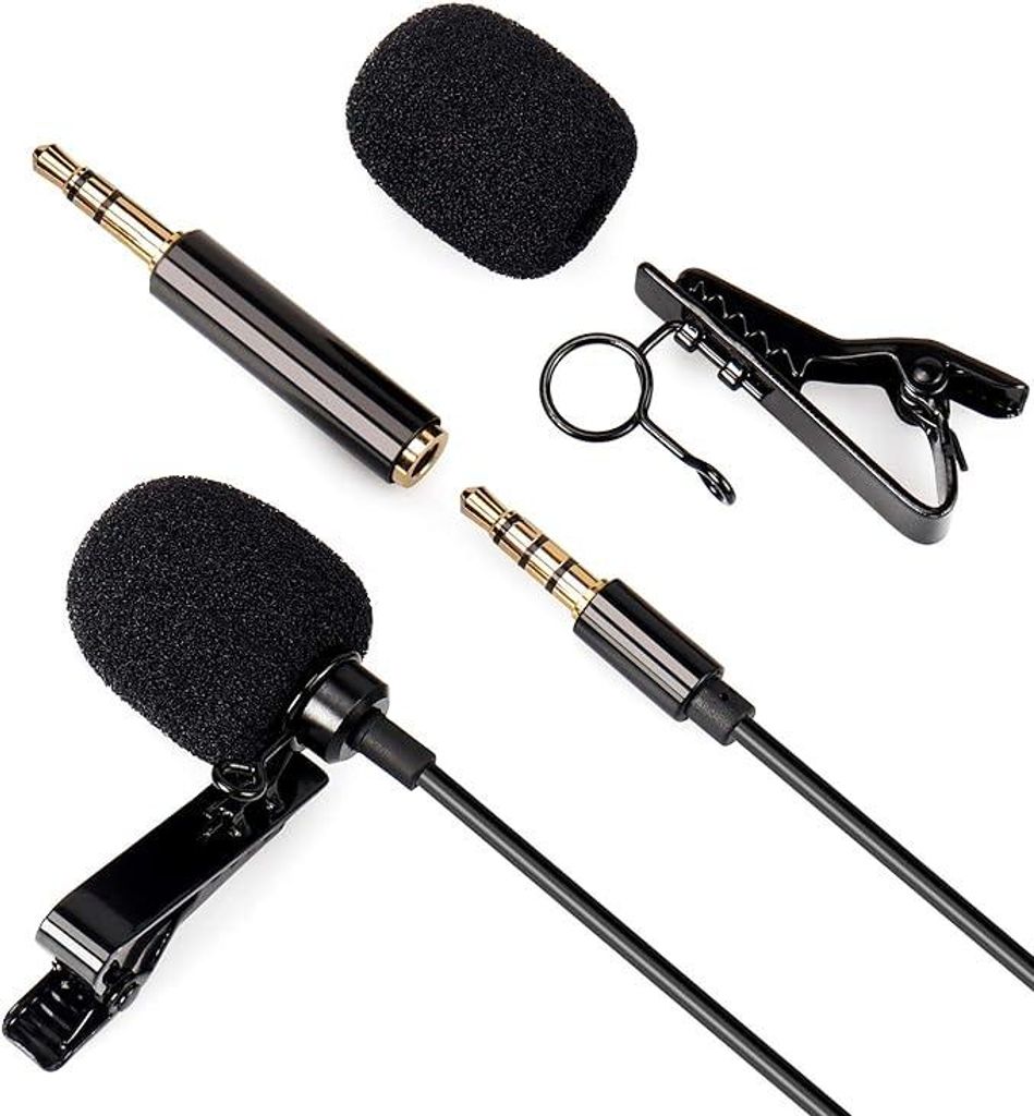 Lavalier Mikrofon mit Clip 3,5mm Aux Mini Freisprech 1,5m Produktbild 