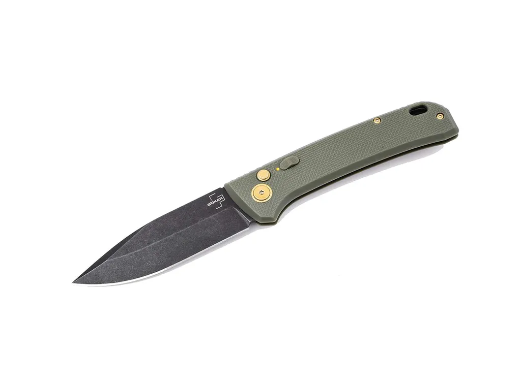 Couteau de Poche Automatique Böker Plus FRND Vert Olive en Acier D2 Robuste