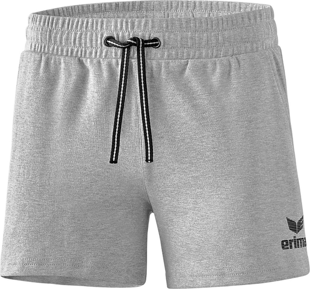Erima Training Essential Sweatshorts kurze Hose Damen hellgrau melange schwarz Gr 34