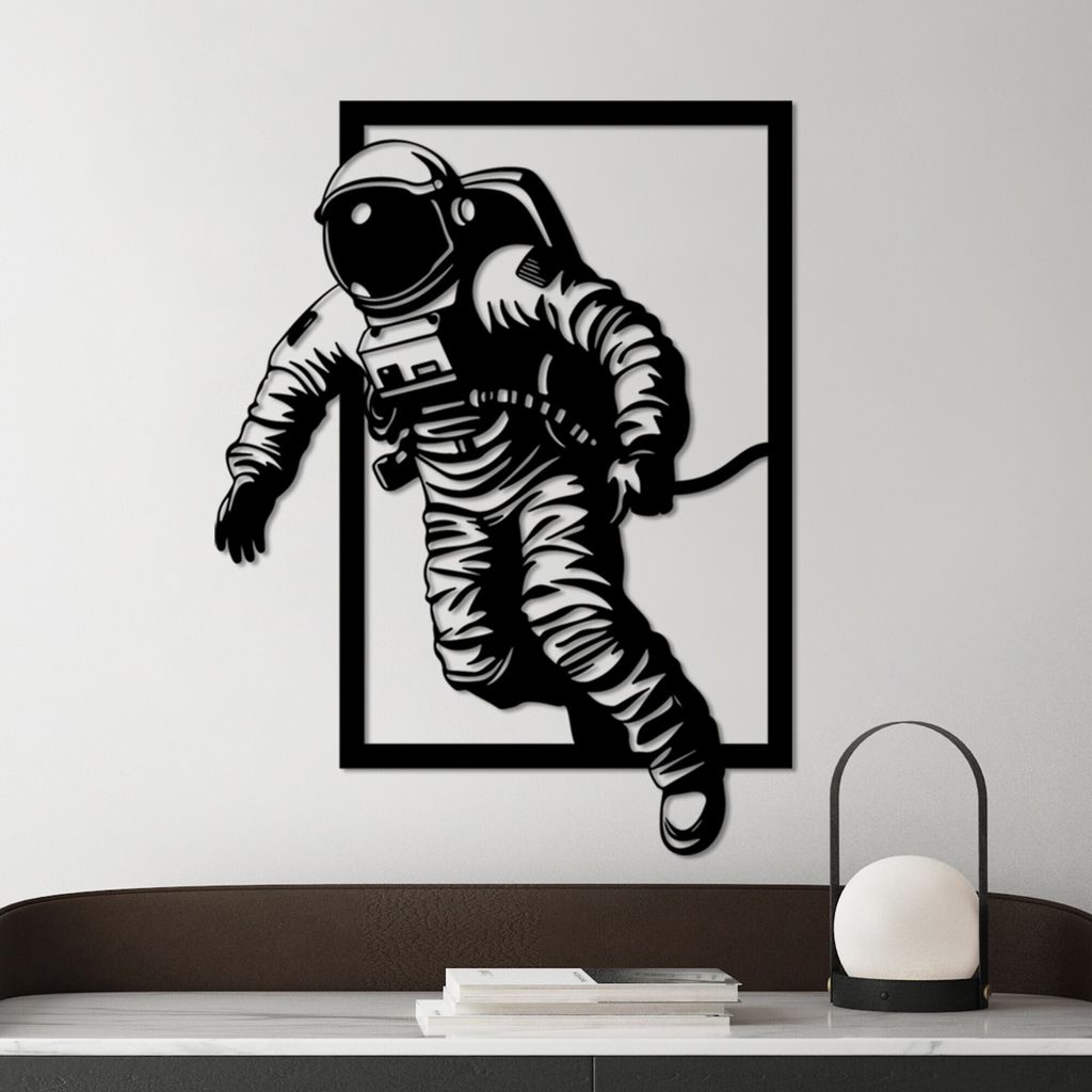 Wallity, Out Space, Dekoratives Wandaccessoire aus Metall, Schwarz, 100 % METALL, 69 x 52 cm